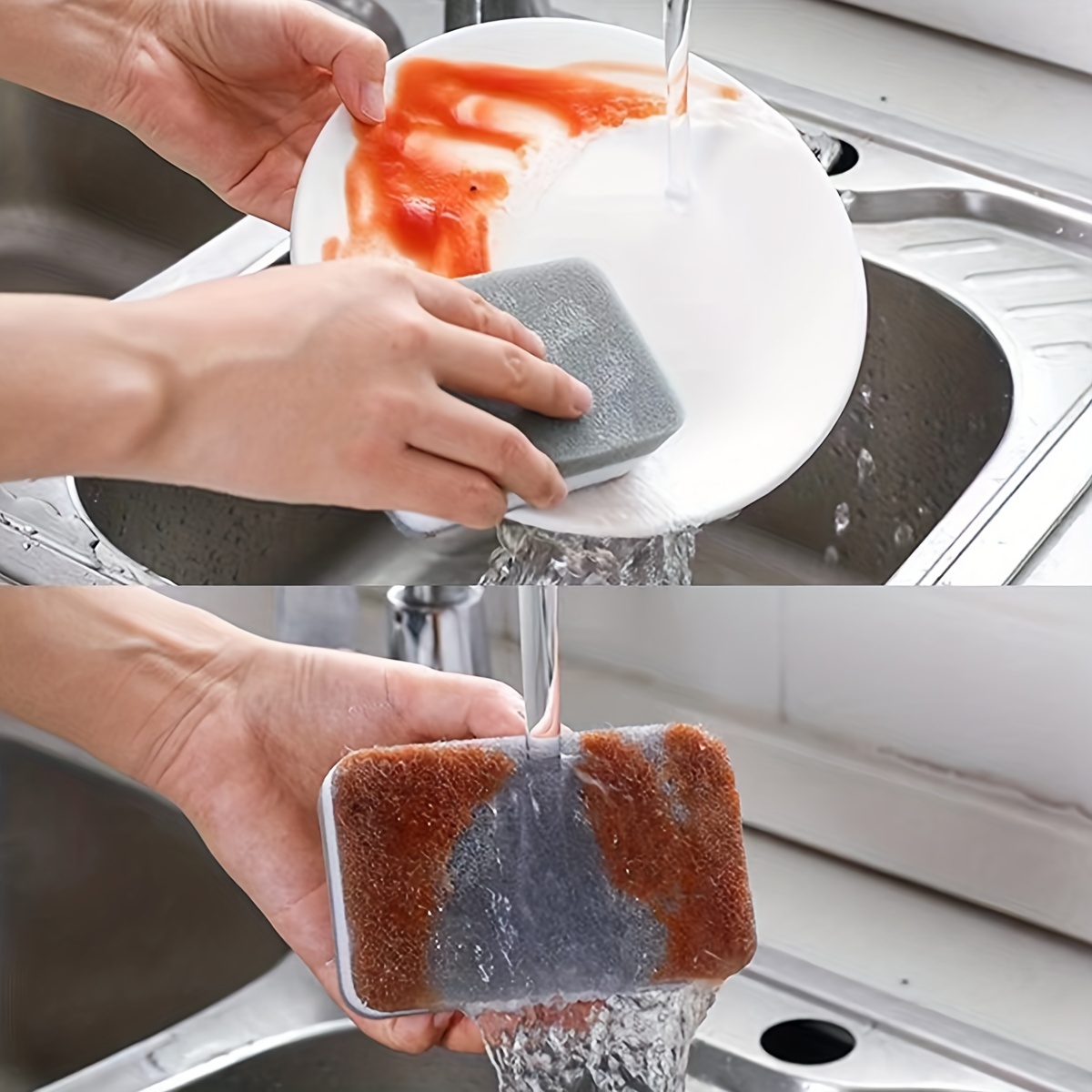 Double sided Dishwashing Sponge Wipe Brush Pot Brush Bowl - Temu