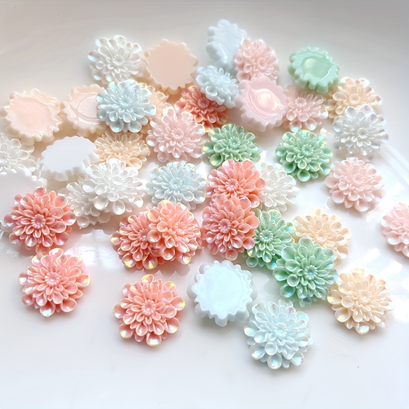 10pcs Mixed AB Color 21mm Resin Flower Flat Back Application DIY Wedding  Scrapbook Craft Jewelry Decoration Flowers Handmade Hair Clips, Hair Ties,  Ph