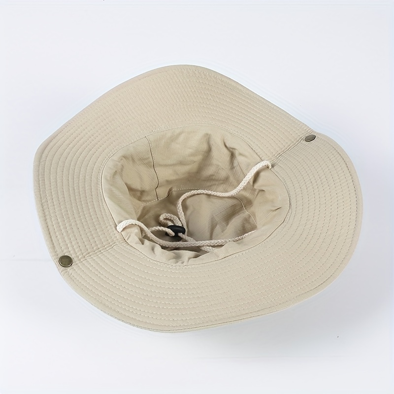 Button Rolled Brim Cowboy Hat Solid Sunscreen Western Cowgirl Hat