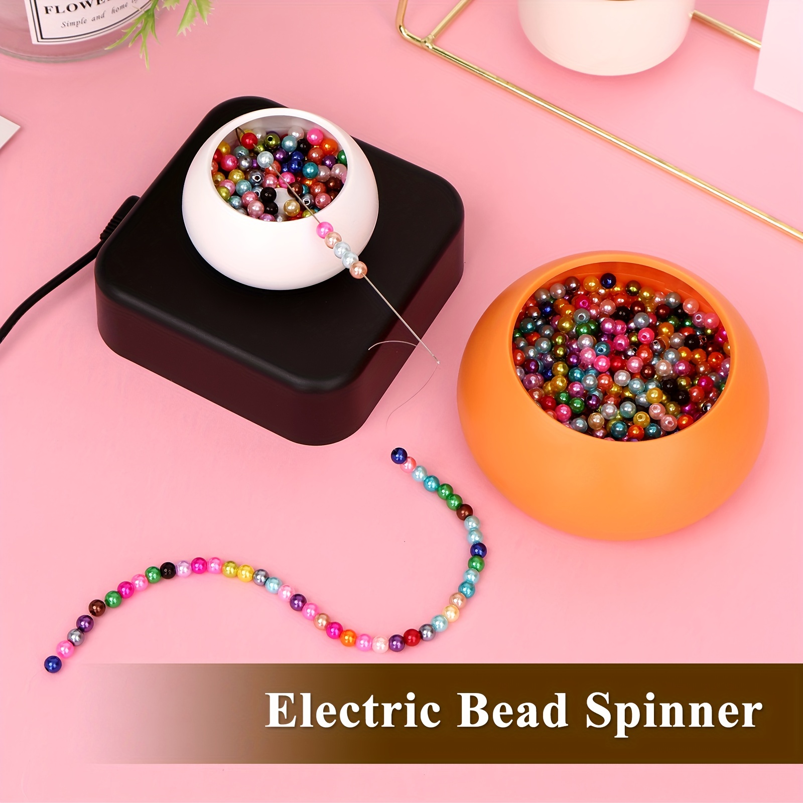 Electric Bead Spinner With Adjustable Speed Bowl And Base Needles