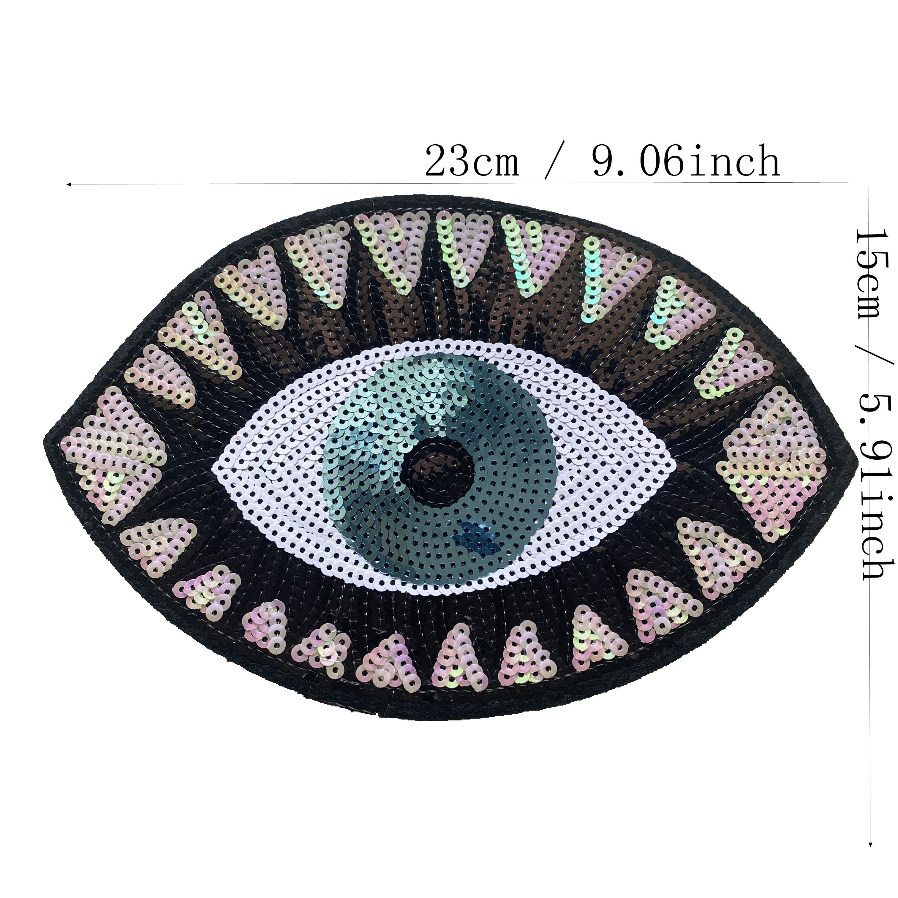 Hand of Evil Eye Patch for Adults - Embroidery Patch Decorative Sequin Iron on Patches Iron on or Sew on Patches Large Patches for Jackets - Sequin