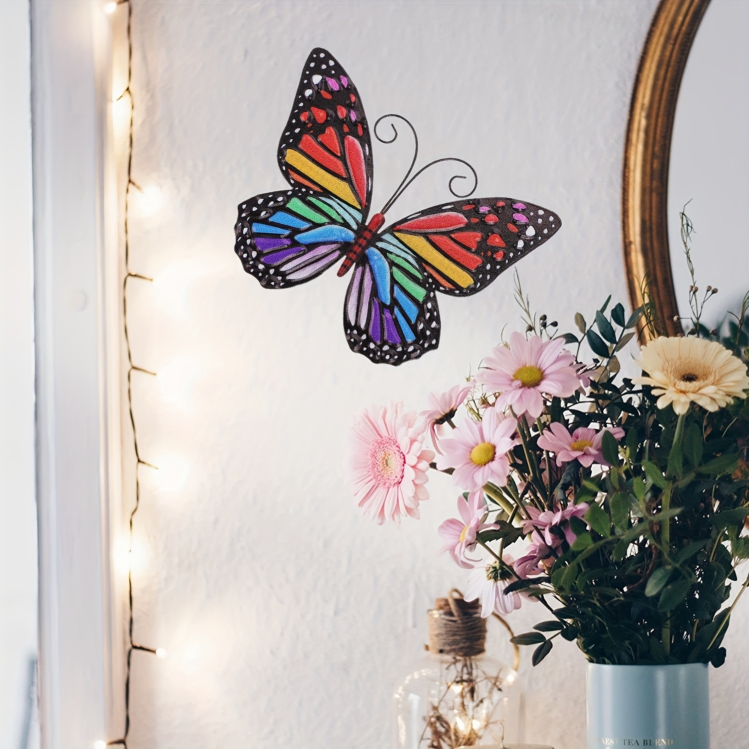 3 Metal Butterflies Butterfly garden decoration 16cm bright wall art home  decor