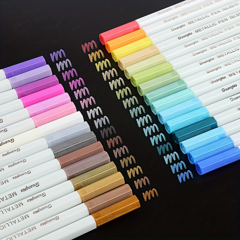 Premium Metallic Markers Pens - Silver and Gold Paint Pens for Black  Paper,Glass 