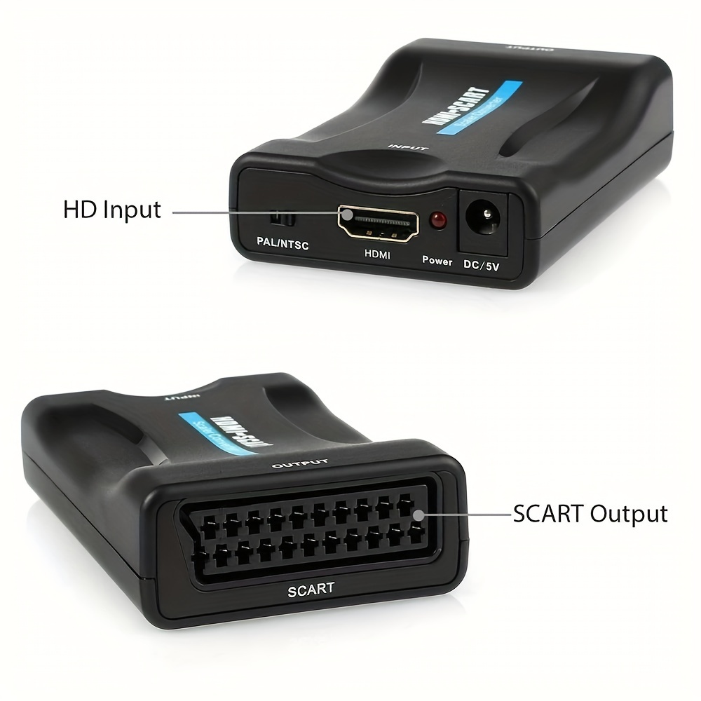 Convertidor de euroconector a HDMI, adaptador de audio y vídeo