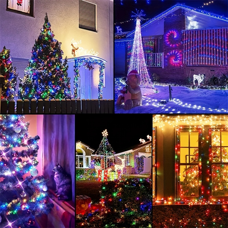 1 pack solar string lights outdoor 300 leds extra bright solar christmas lights outdoor waterproof 8 lighting modesthanksgiving decorations solar xmas tree lights 105ft details 4