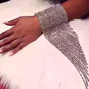 multi row rhinestones tassel pendant bangle bracelet nightclub stage performance bracelet details 0