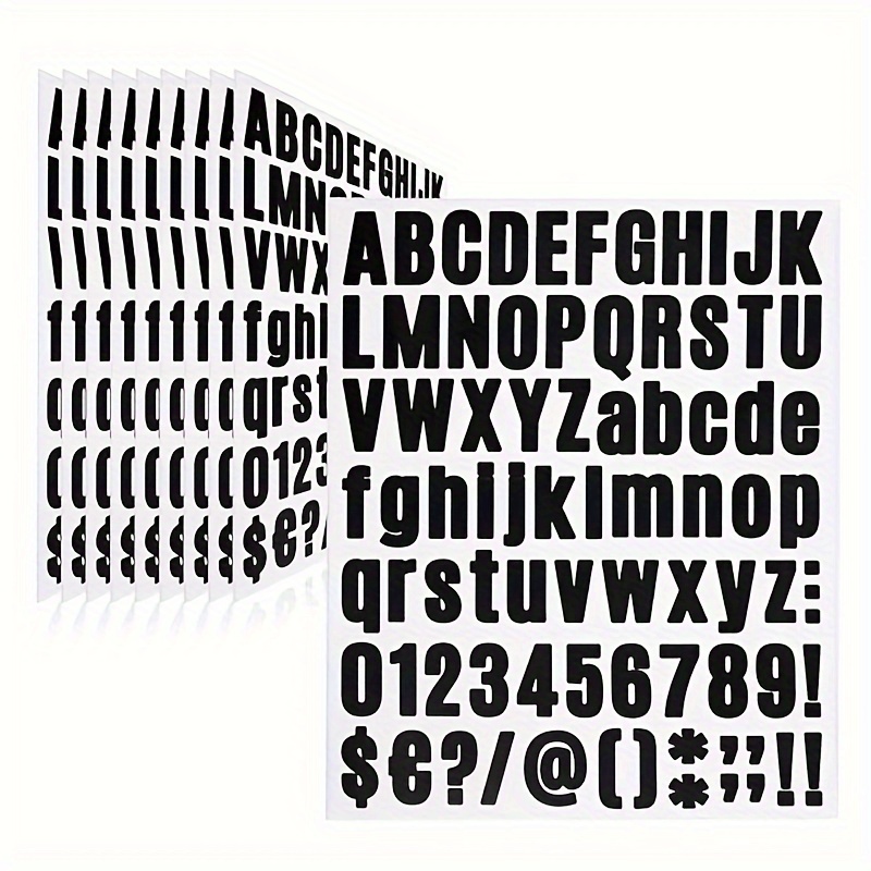 

405pcs 5 Sheets 1" Letter Stickers, Self-adhesive Vinyl Waterproof Mailbox Number Stickers, Mailbox, Windows, Doors, Signs, Address Numbers, Business Alphanumeric Stickers