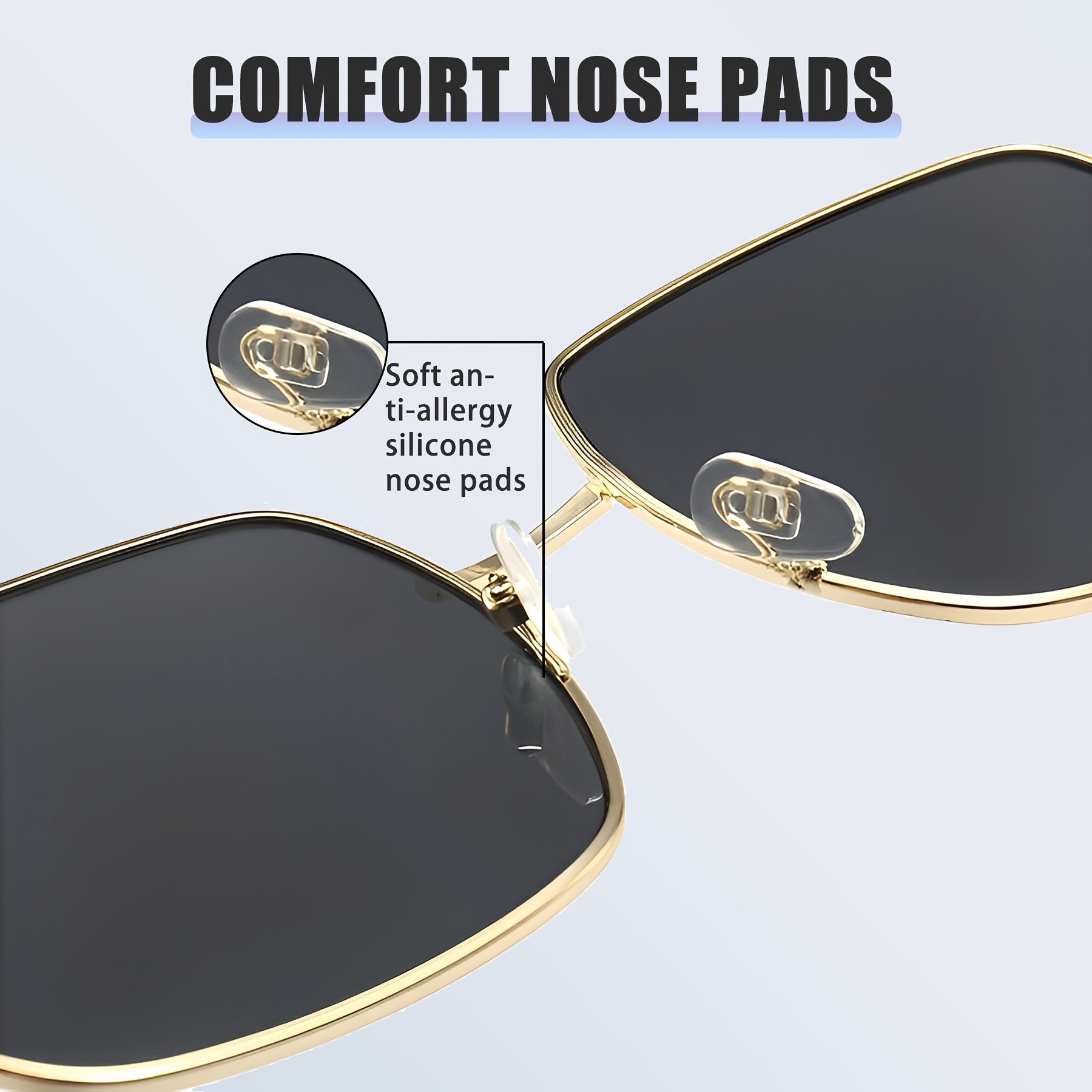 Trendy Large Frame Metal Glasses Elegant Driving Gradient Color Lens  Sunglasses Lightweight Travel Camping Accessories For Men Women, Shop Now  For Limited-time Deals