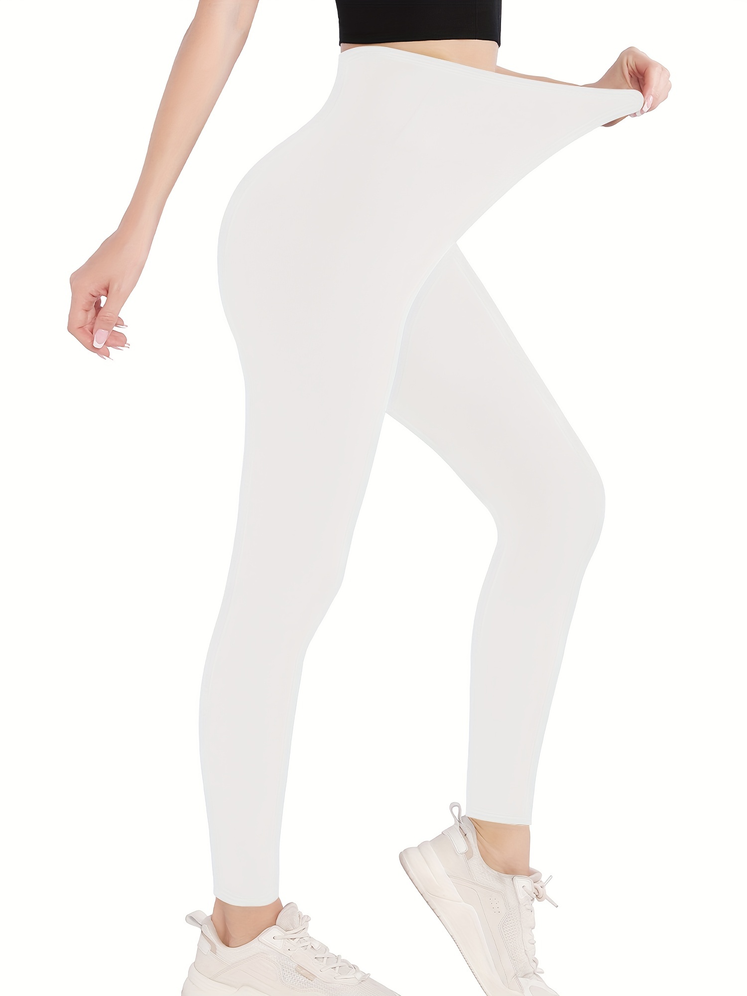 White High Waisted Yoga Leggings