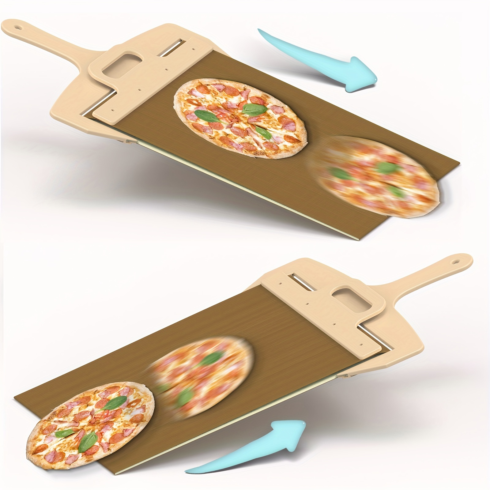 Frogued Sliding Pizza Peel with Hanging Hole Convenient Pizza Spatula Paddle  Non-stick Pizza Shovel 