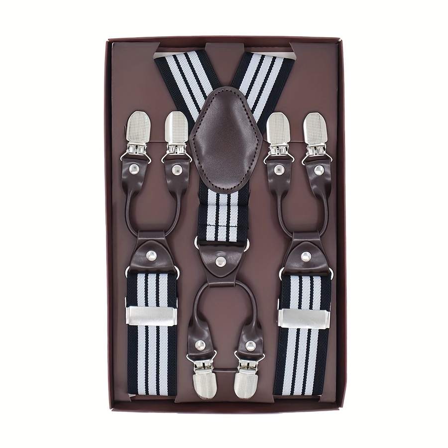 Mens Six Clip Suspender Y Shaped Elastic Adjustable Suspender Suitable For  Exquisite Gifts For Parties, Shop The Latest Trends