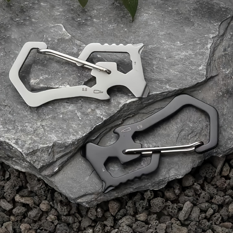 Outdoor Titanium Alloy Key Ring Carabiner Climbing Buckle Connector Opener  Tool