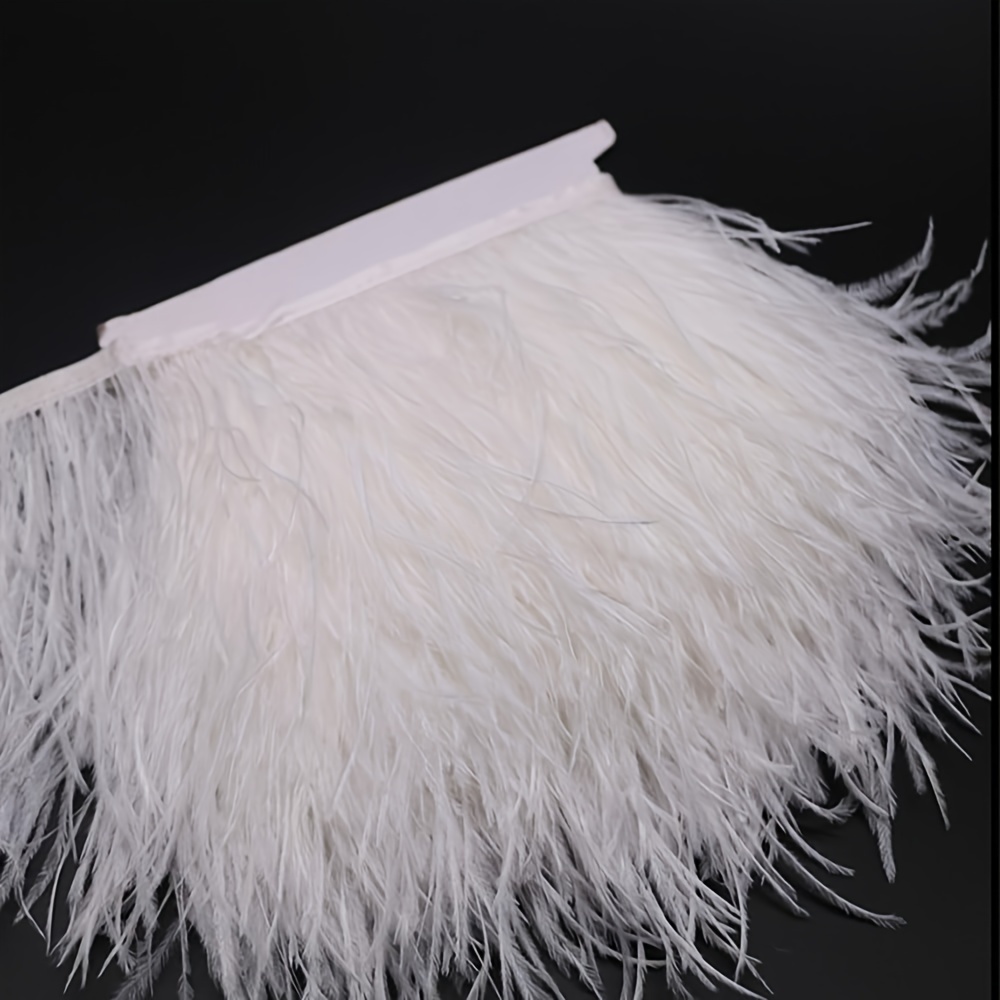 Wholesale High Quality 1M Natural Ostrich Feathers Trim Fringe Decor  Trimming Ribbon for Party Dress Plumas