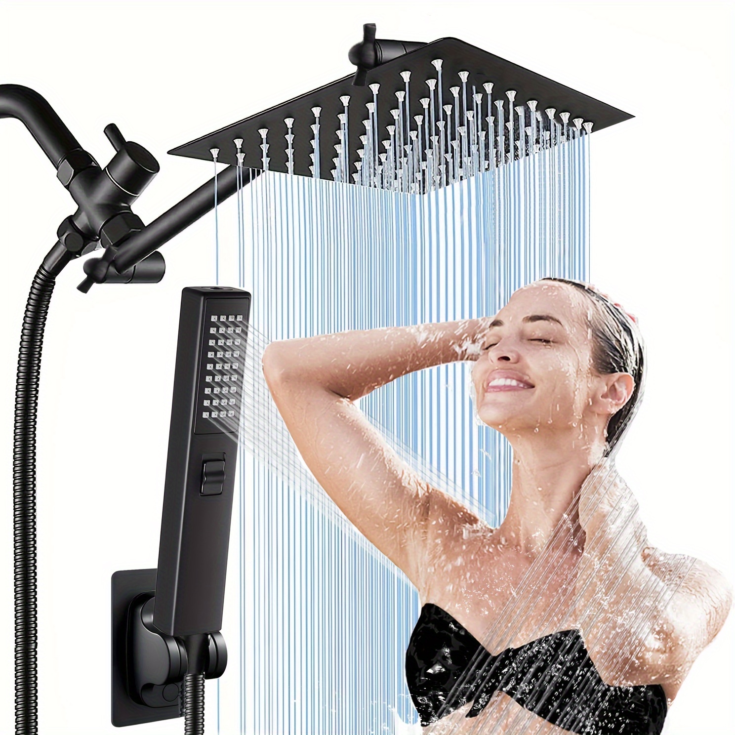 Shower Head, 10'' High Pressure Rainfall Shower Head with 3