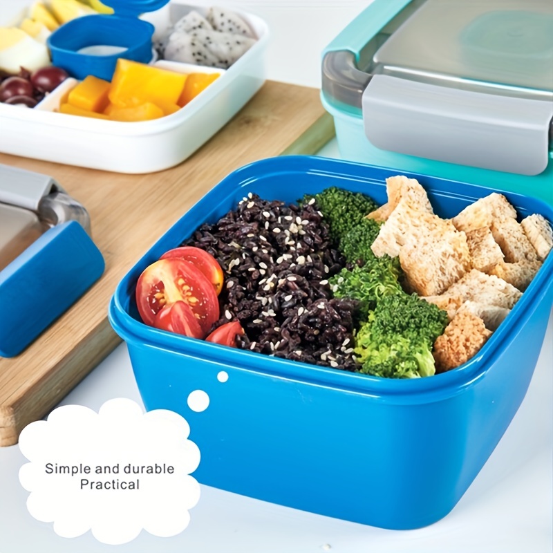 Portable Salad Lunch Container Salad Bowl 2 Compartments with
