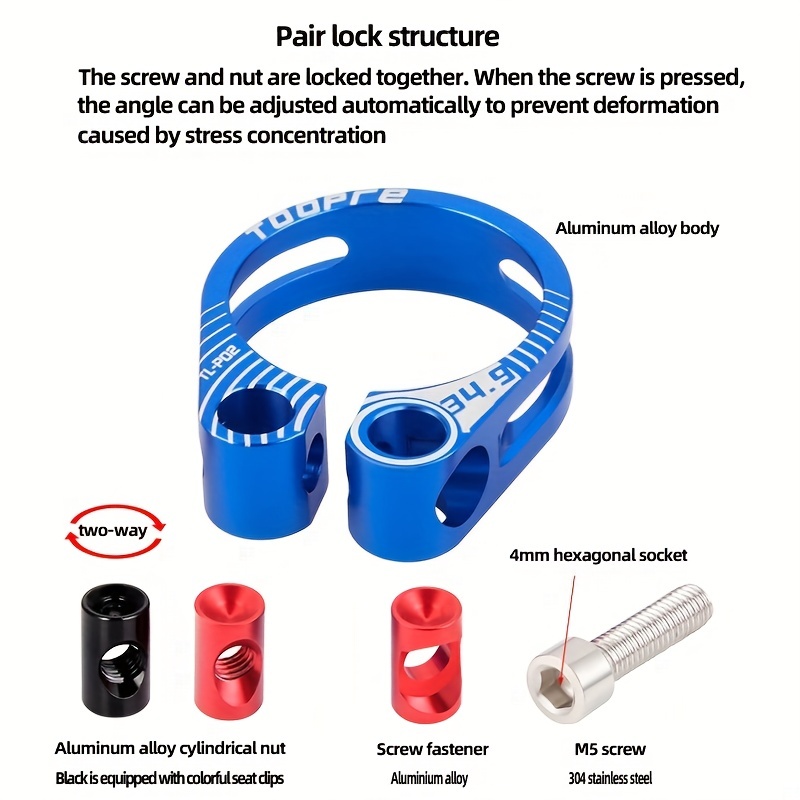 Fahrrad Sattelklemme Quick Release - Leichtmetall Schnellspanner 31,8mm / 34,9mm