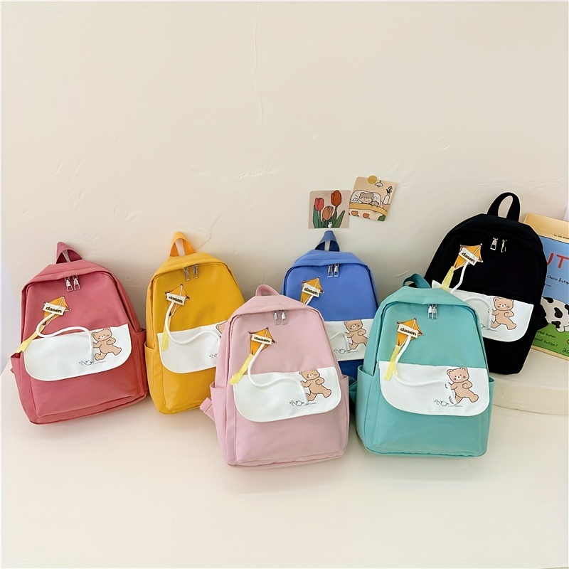 Kids' Cartoon Bear Backpack Nylon Bag
