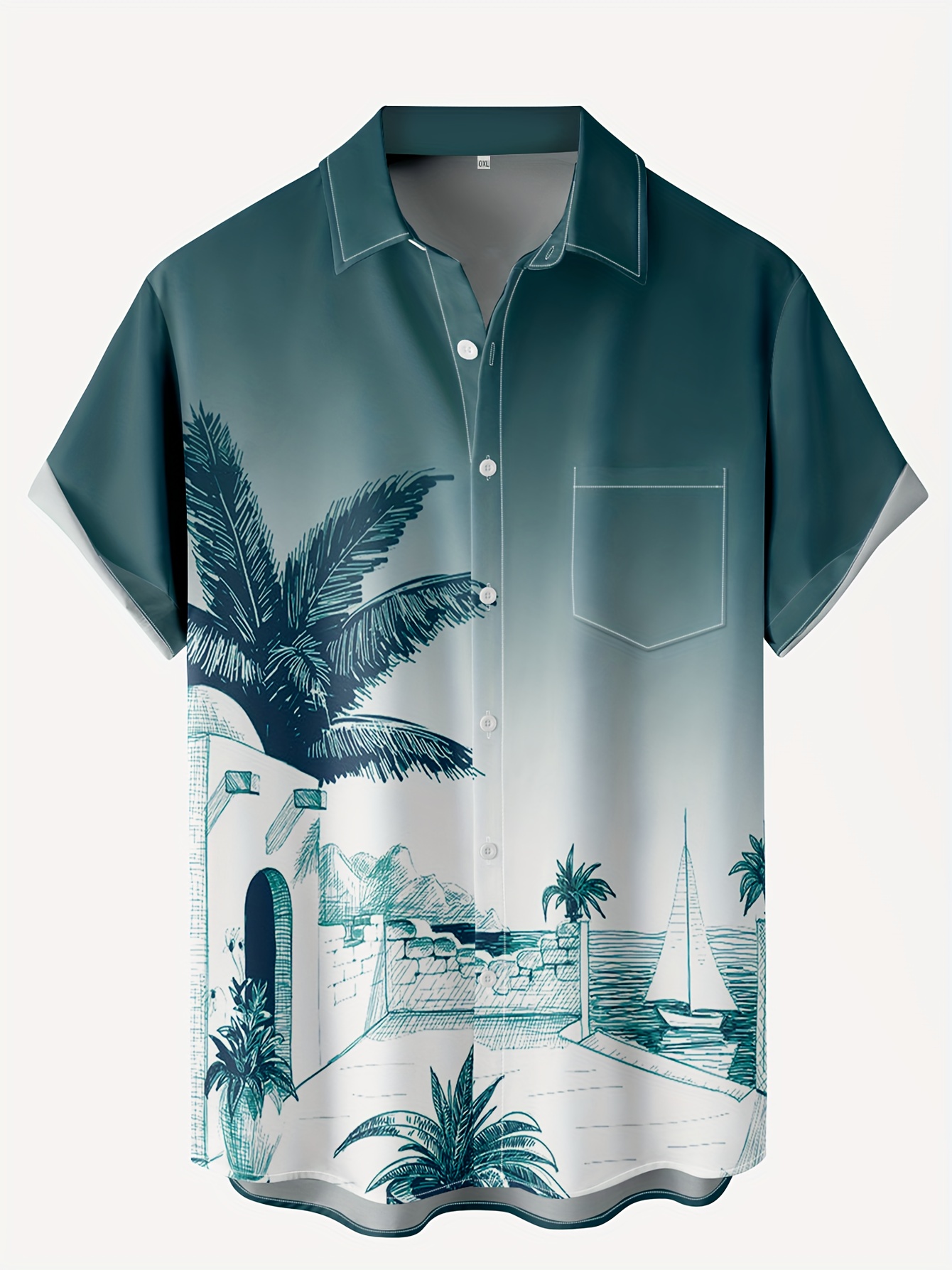 Men's Hawaiian Shirts Coconut Tree 3D Print Summer Loose Short