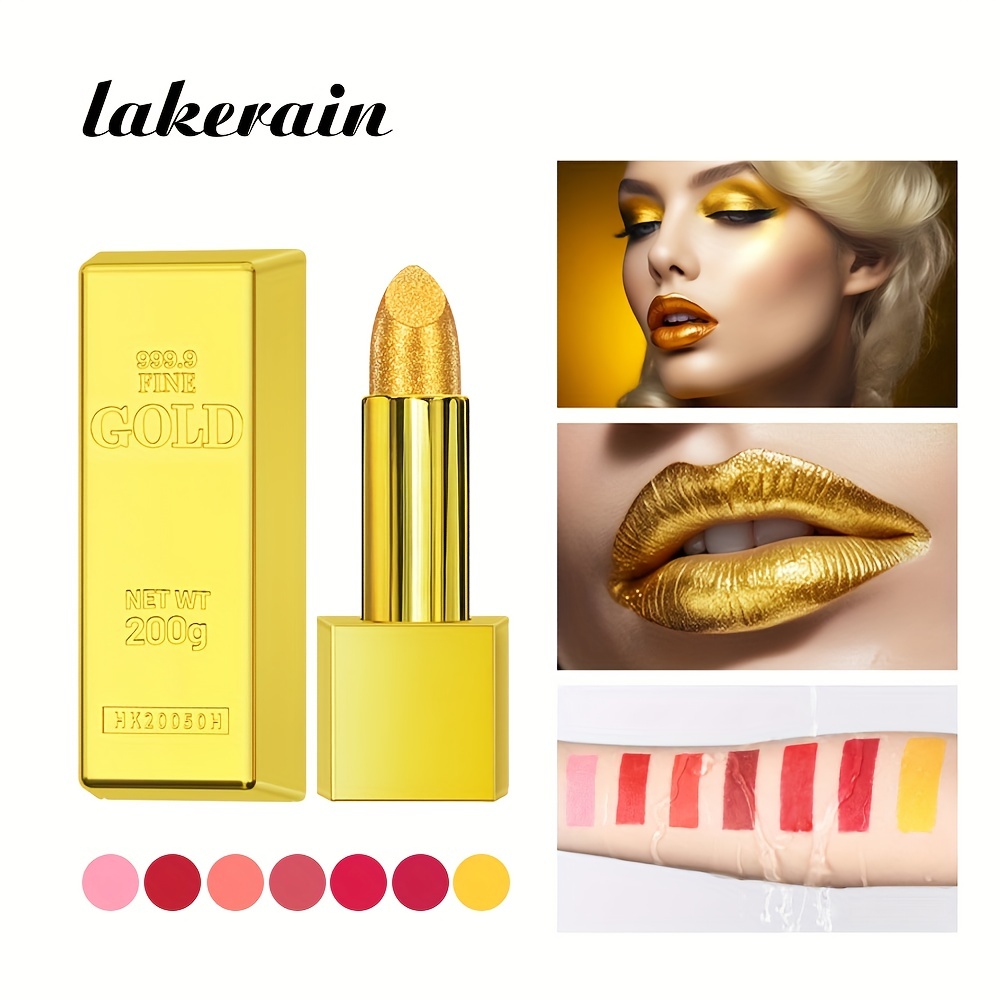 

Gold Brick Lipstick Premium Solid Lipstick Waterproof Non-fading Long Lasting Matte Velvet Feel Small Brick Lipstick Luxury And Romance Coexist Valentine's Day Gifts
