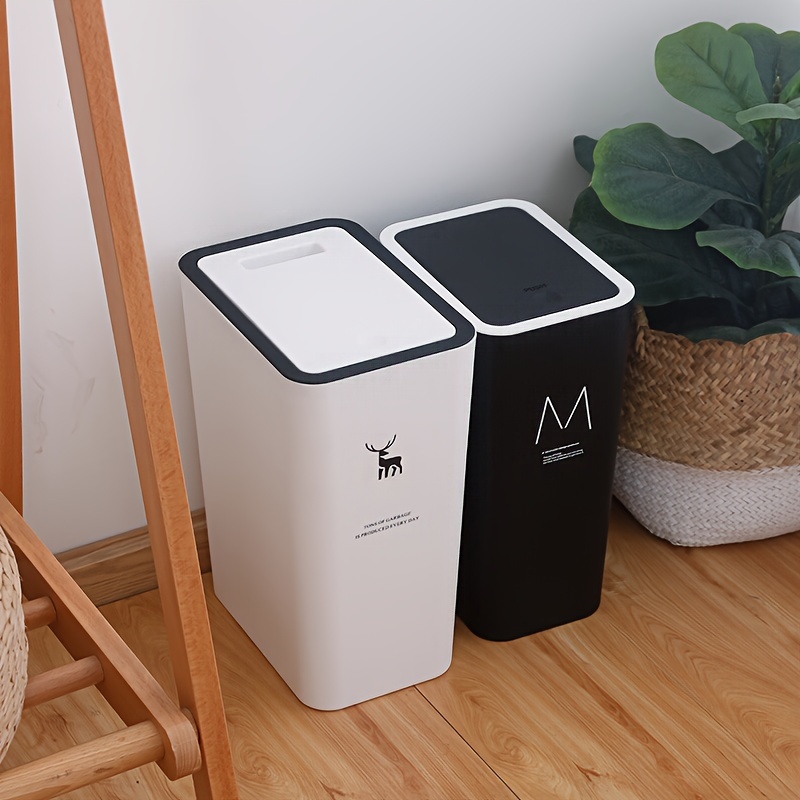 Kitchen Trash Can Dry and Wet Separation Nordic Modern Prevents Smell  Bathroom