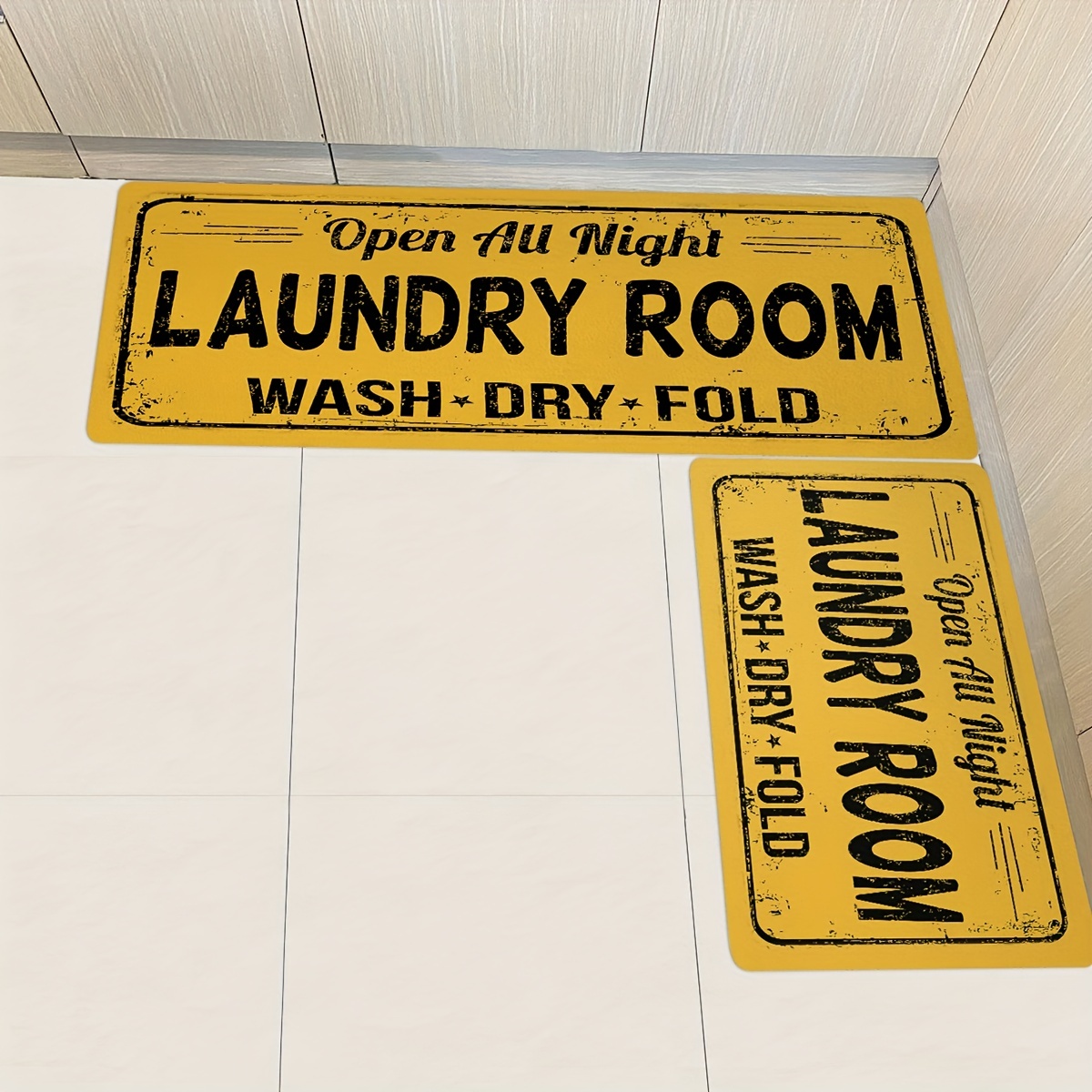 Yellow Laundry Room Mat Rugs Soft Non-Slip Kitchen Carpet