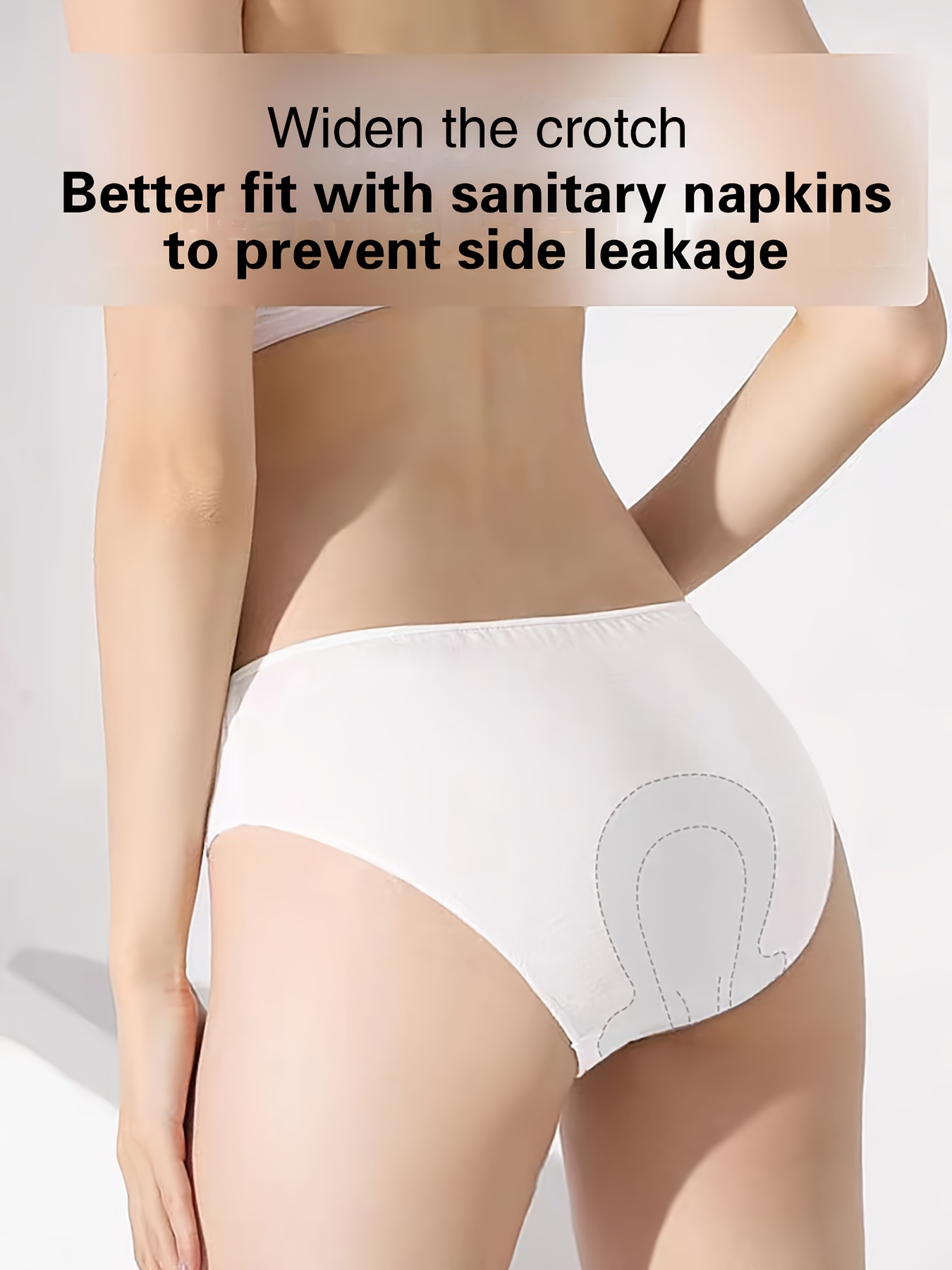 Simple High Waist Panties Solid White Tummy Control Cheeky - Temu