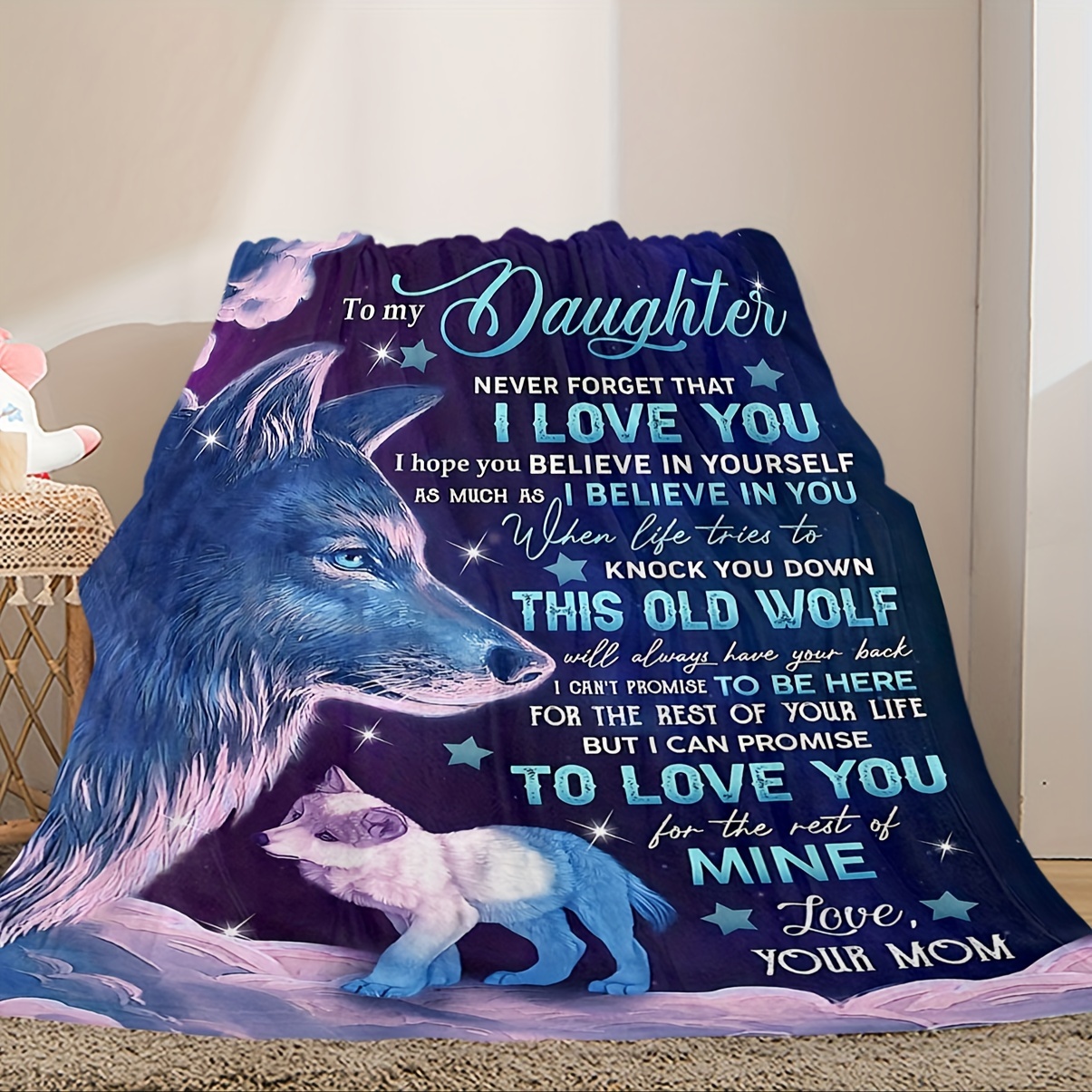 To My Mom Blanket, Mom Wolf You'll Always Be My Loving Mom Blanket