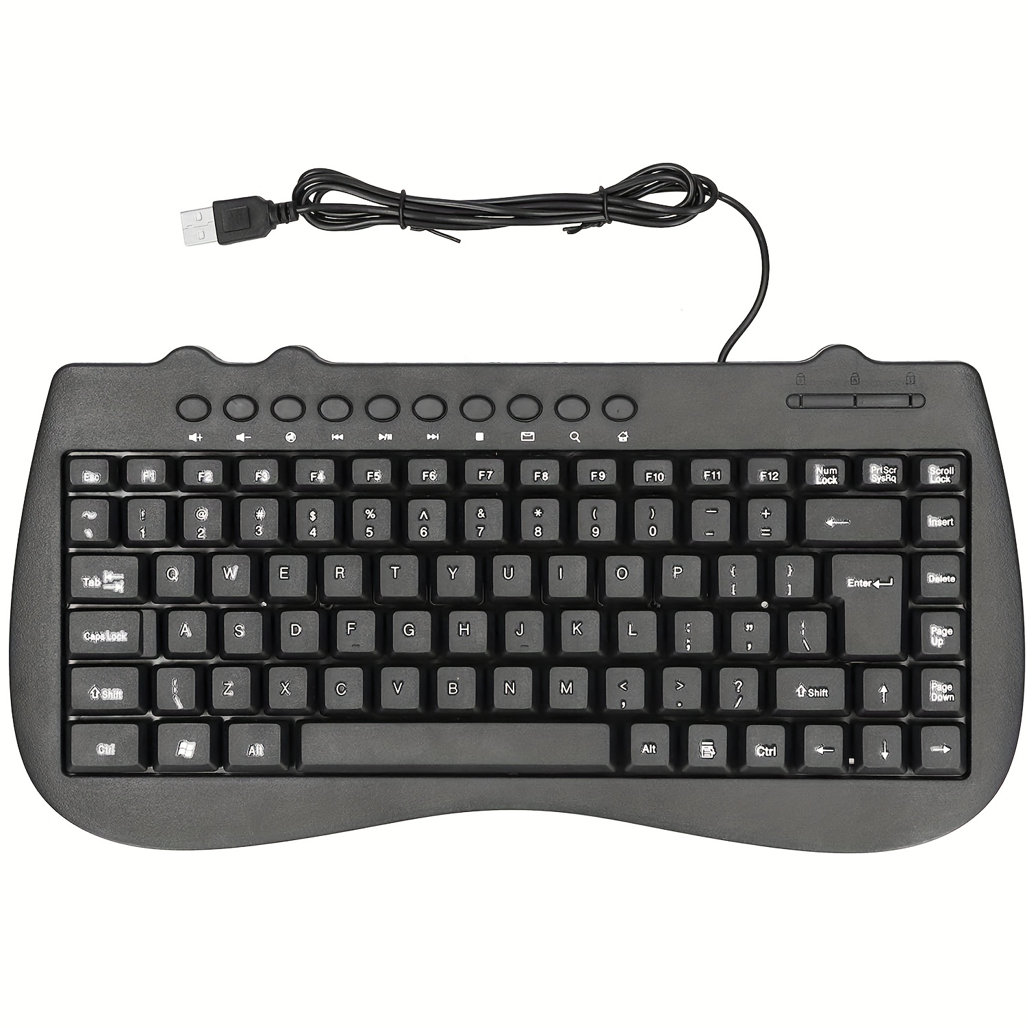 EBTOOLS Mini teclado con cable, pequeño teclado USB ultrafino de 78 teclas,  con teclas de tijera, Plug and Play, teclado para computadora portátil de