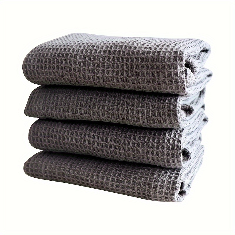 Kitchen Towels Cotton Waffle Dish Cloth Absorbent Tea Cleaning Rags,  Absorbent Towels For Kitchen,dish Cloth,cleaning Washing Rags, 4pcs 42x63cm