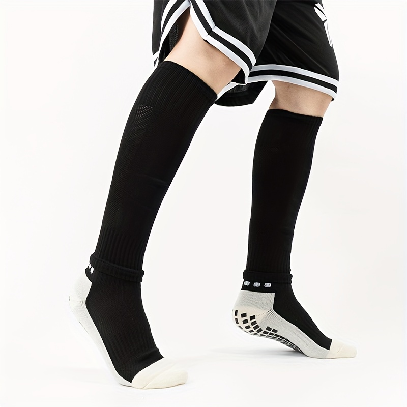 Aruweoi Anti Slip Soccer Socks Men's Non Slip Football Basketball Sports  Grip Pads Socks 3 Pairs (Black) at  Men's Clothing store