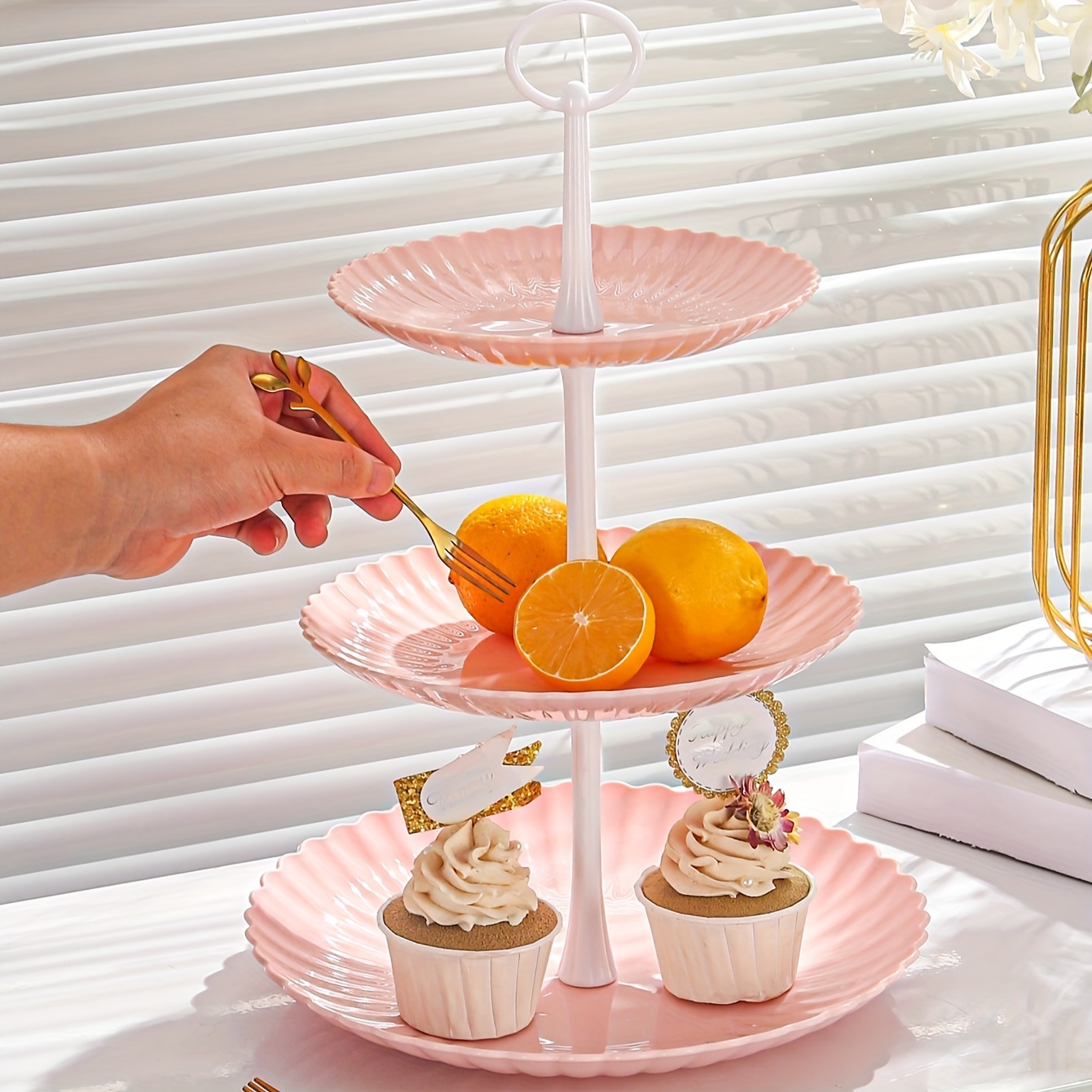 Cake Stand Tower Tray Cute Cake Stand Ceramic Dessert Table Creative  Cupcake Display Stand Multi-layer Afternoon Tea Pastry Fruit Serving Tray  Platter