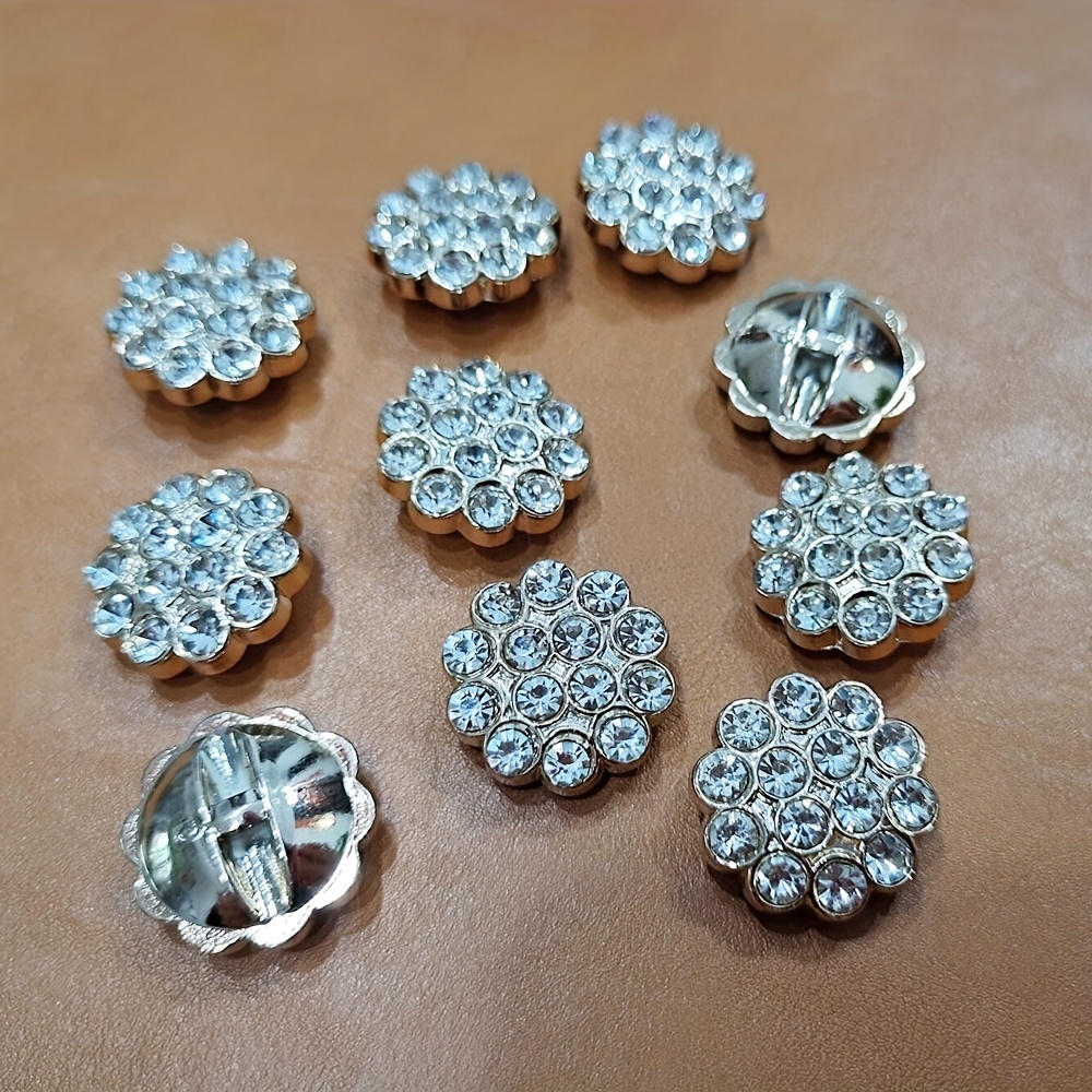 Rhinestone Crystal Buttons - 25mm Diameter