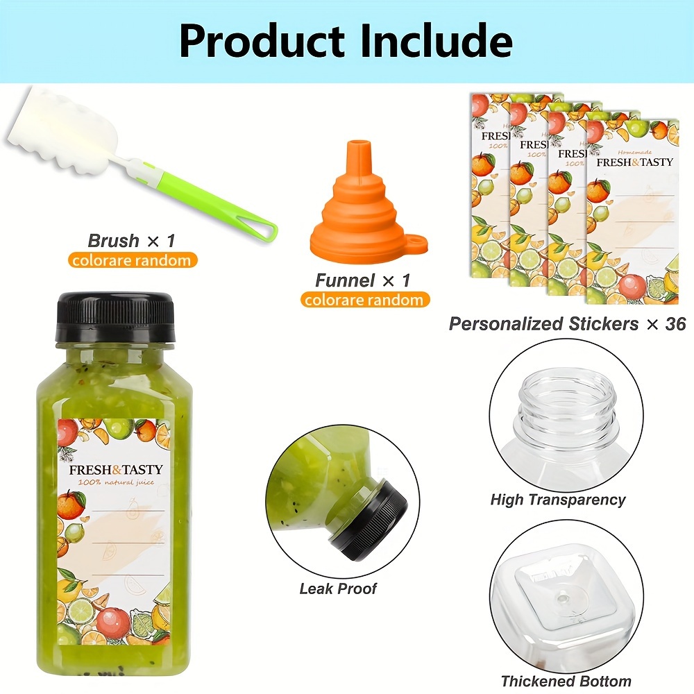 Plastic Juice Bottles With , Empty Reusable Clear Bottles With