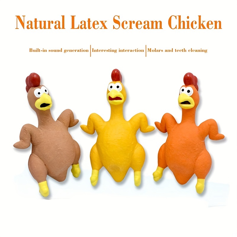Squeaky Dog Toy Screaming Chicken Pet Chew Toy Silicone Dog - Temu United  Kingdom