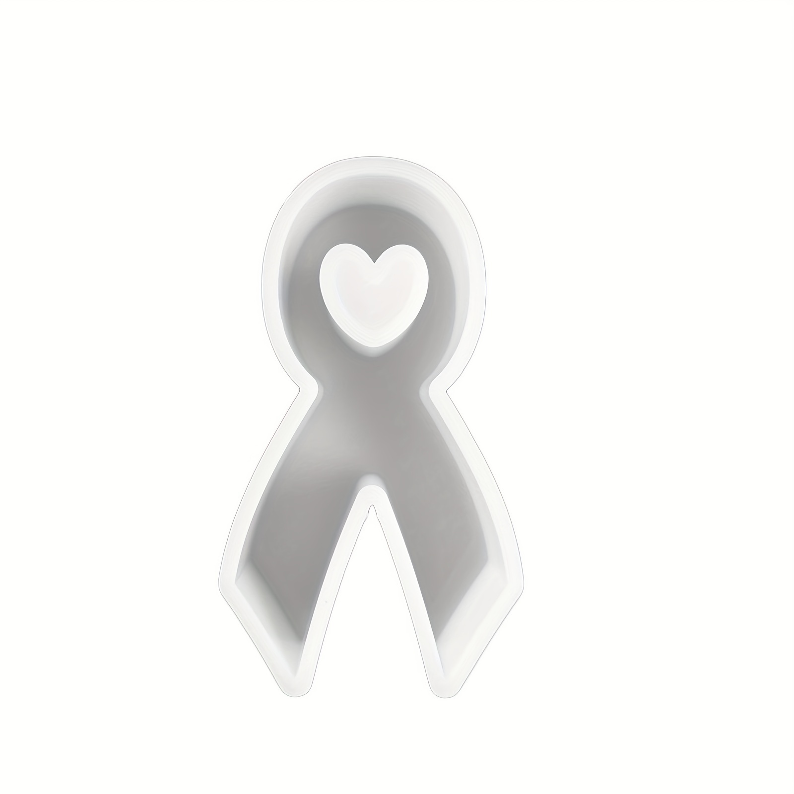 Black Awareness Ribbon With White Candle On White Background