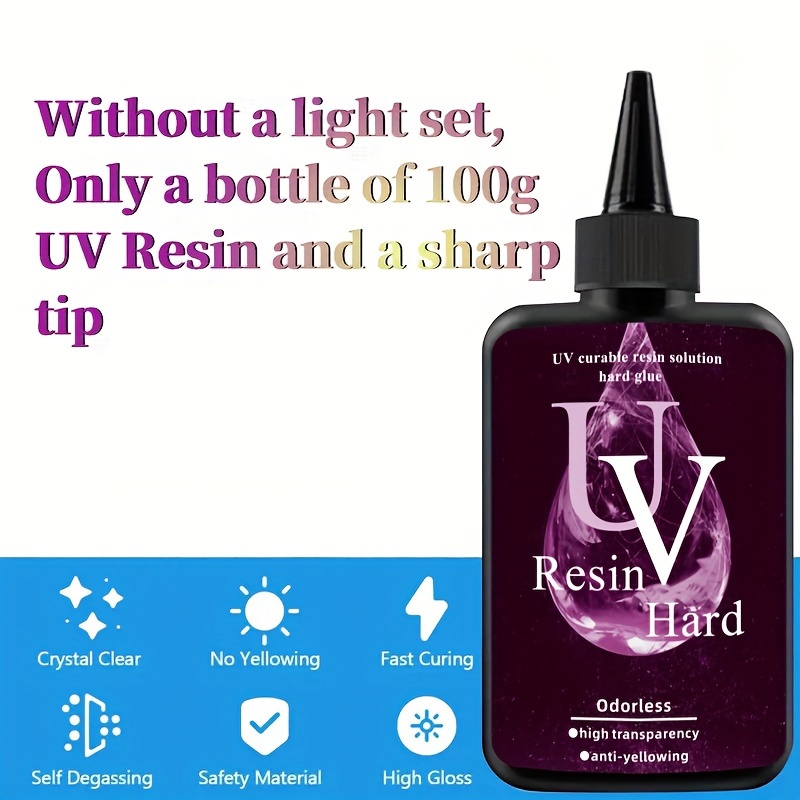 Resina UV de 35.27 oz – Resina epoxi de curado ultravioleta mejorada  transparente para hacer joyas de bricolaje, decoración de manualidades,  pegamento