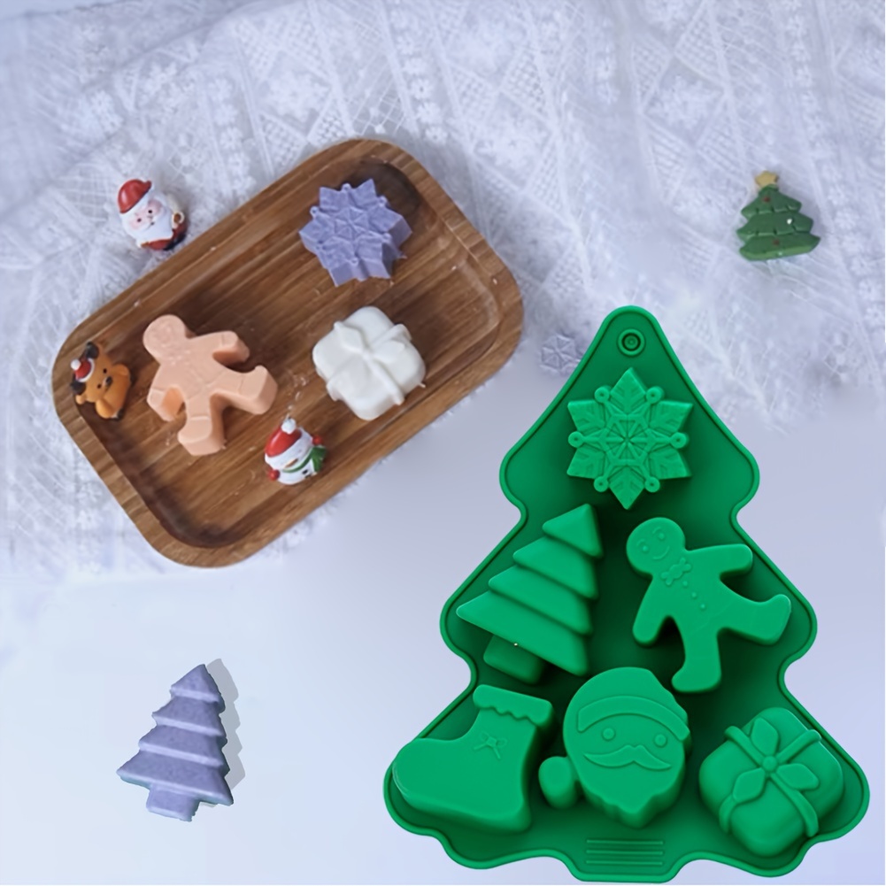 Handmade Baking Tools Candle 3D Christmas Tree Fandant Soap Mould Christmas  Cake Mold Bakeware