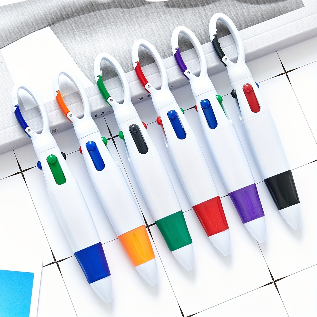 6 in 1 MultiColor Pen Ballpoint Pen Set Retractable 5 Colors and Mechanical  Pencil in One