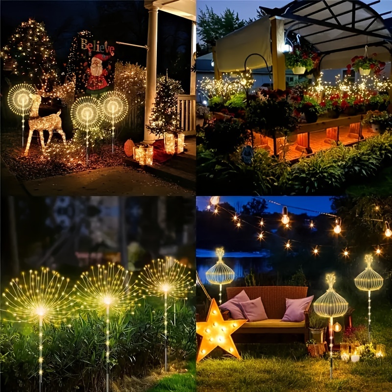 LED Solar Jelly Fish Outdoor Fairy Lights Garden Christmas Outdoor