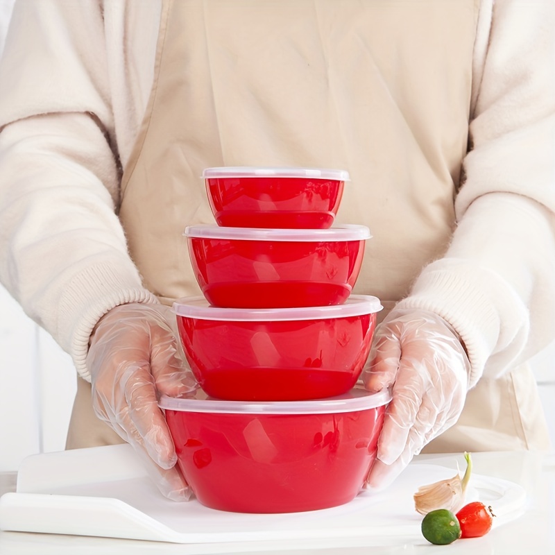 Mixing Bowls with Lids Set, Plastic Mixing Bowls for Kitchen