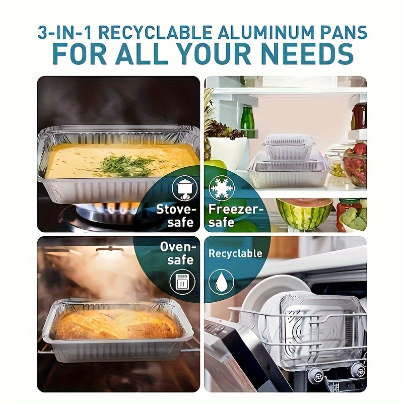 Disposable Aluminum Rectangle Foil With Lid Reusable Tin - Temu