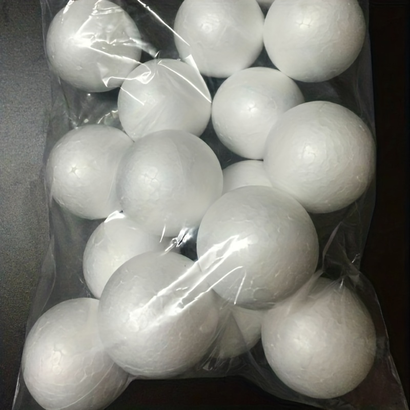 LOMIMOS 40 bolas de espuma de 3 pulgadas, bolas blancas de espuma de  poliestireno para manualidades y manualidades, manualidades, decoración de