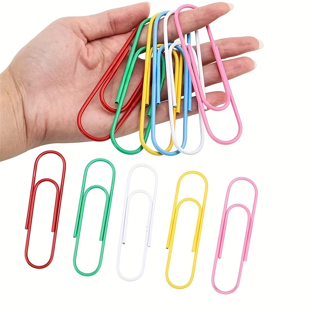30 Pack 4 Mega Large Multicolored Jumbo Coated Paper Clips - 100mm Extra  Large Paperclips for Office & School Document Organizing