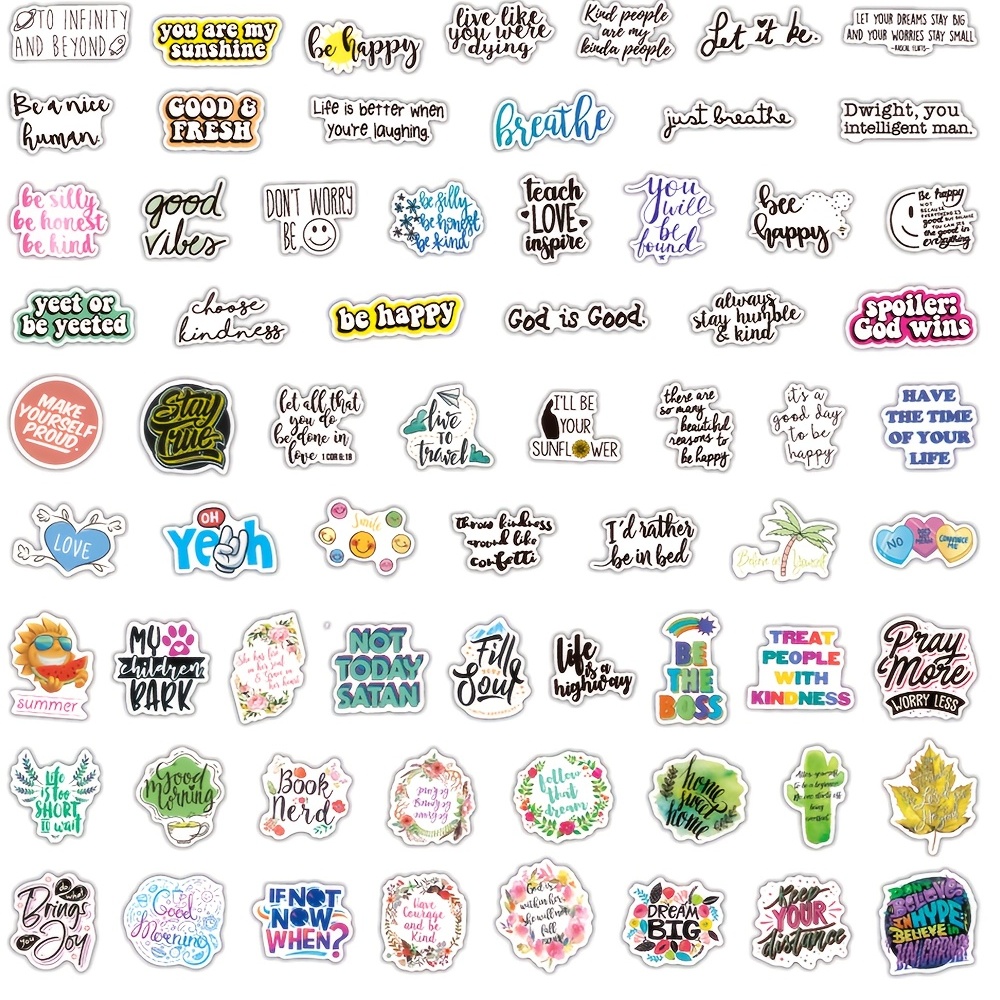 Stickers, Be Happy Words
