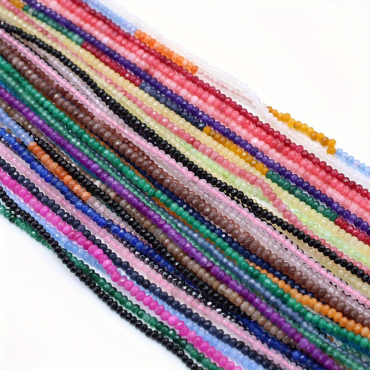 

10 Strand Random Colour Faceted Small Beads Natural Semi-precious Stone Loose Spacer Beads For Jewelry Making Diy Necklace Bracelets Earring Accessories
