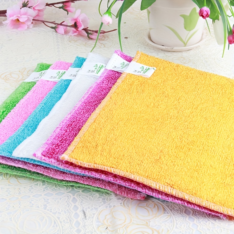  6Pcs Assorted Color Bamboo Fiber Dish Cloth Best Home Kitchen  Cleaning Cloths Scouring Pad Dish Towels Kitchen Scrubber Washing Tool (6  Colors) : Home & Kitchen