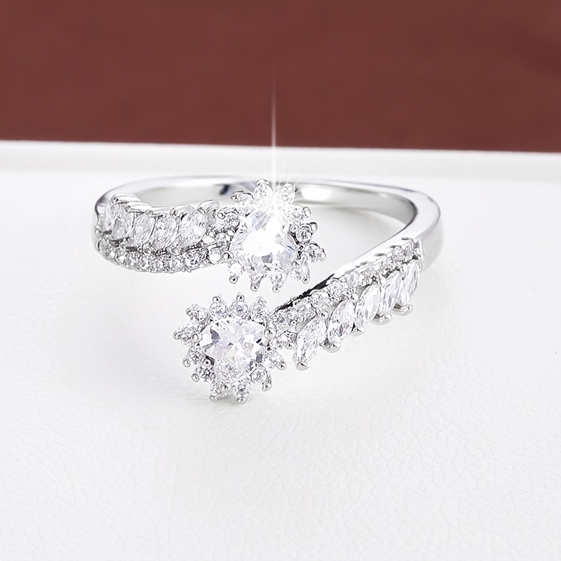 Heart Zirconia Adjustable Ring by Wheat Spike