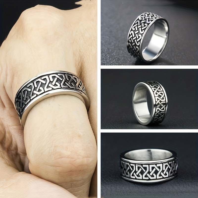 Men's Punk Vintage Carved Pattern Ring