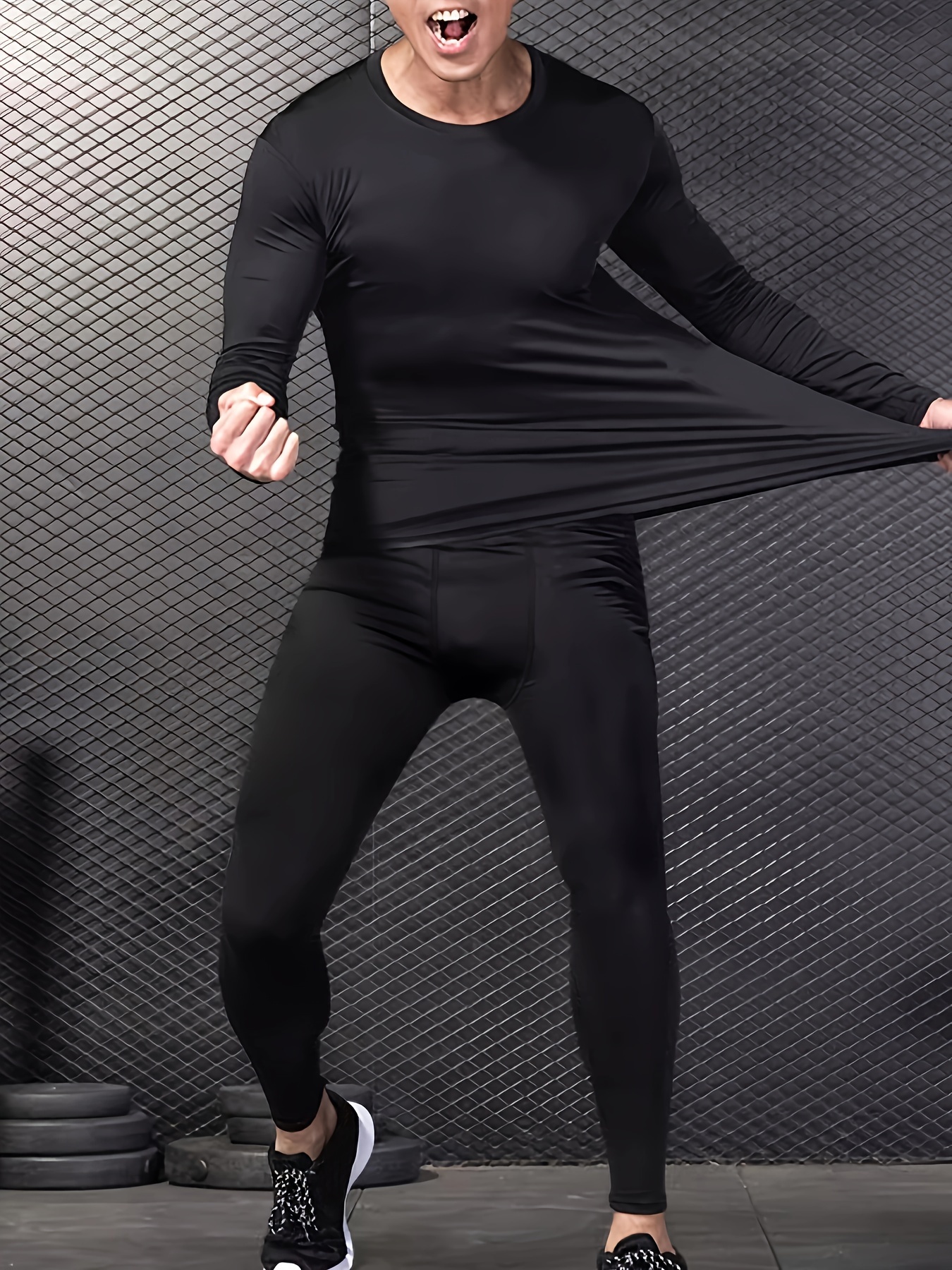 Men's Sports Gym Compression Underwear Fitness Body Shaper Shorts Pants  Leggings
