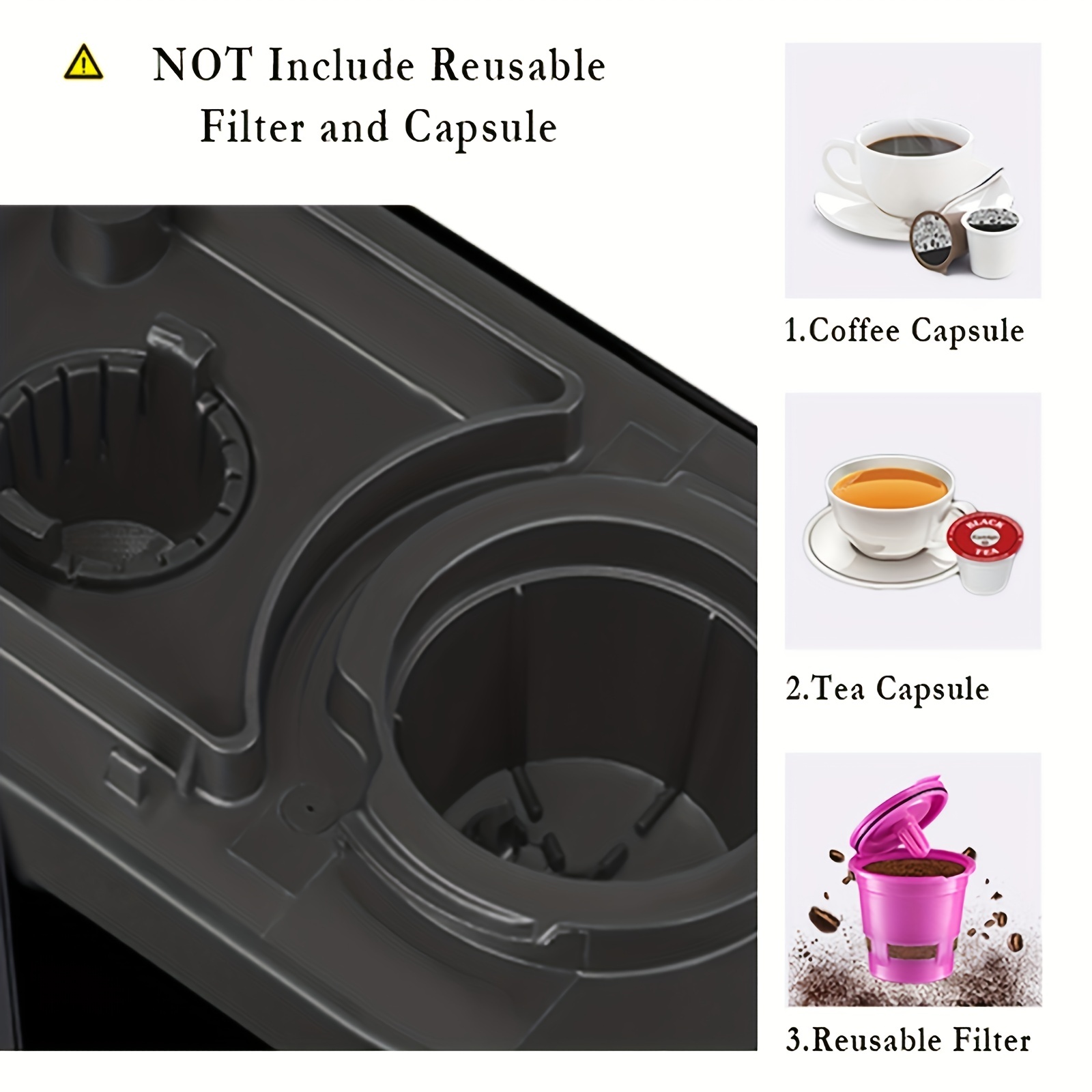 CHULUX Cafetera de una sola porción mejorada para K Cup y café molido, mini  cafetera de taza individual rosa con función de un solo toque, preparación